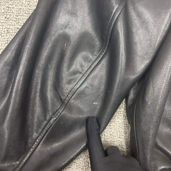 Vintage Arctic Cat Snowmobile Jacket Large Leather Racing Riding Outerwear - Picture 10 of 16